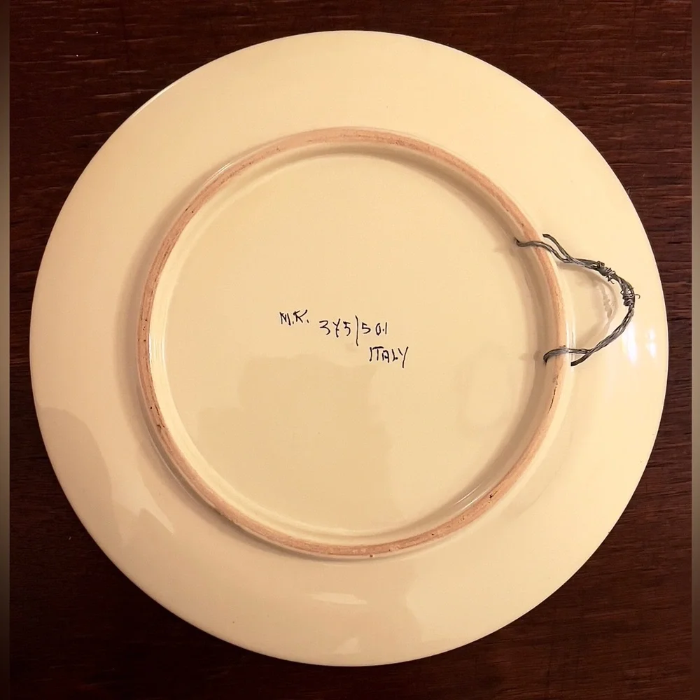 Vintage Italian Hand Painted Wall Plates Set Limited Edition